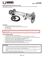 Preview for 1 page of Vixen Horns VXH2190SS Installation Manual