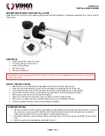 Preview for 1 page of Vixen Horns VXH2311C Installation Manual