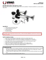 Предварительный просмотр 1 страницы Vixen Horns VXH2411C Installation Manual