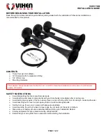 Предварительный просмотр 1 страницы Vixen Horns VXH3118B Installation Manual
