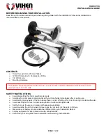 Предварительный просмотр 1 страницы Vixen Horns VXH3311C Installation Manual