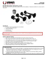 Preview for 1 page of Vixen Horns VXH6805B Installation Manual