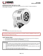 Preview for 1 page of Vixen Horns VXS-9060C Installation Manual