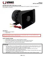 Preview for 1 page of Vixen Horns VXS9118 Installation Manual