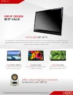 Предварительный просмотр 1 страницы Vizio E291-A1 Datasheet