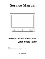 Preview for 1 page of Vizio Gallevia GV42L Service Manual