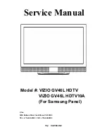 Предварительный просмотр 1 страницы Vizio Gallevia GV46LHDTV10A Service Manual