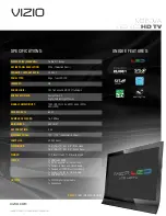 Preview for 1 page of Vizio M260VA Specifications