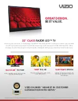 Preview for 1 page of Vizio Razor E221-A1 Specifications