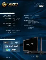 Vizio SV370XVT - 37" LCD TV Specifications preview