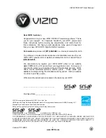 Vizio VF551XVT - 55" LCD TV User Manual предпросмотр