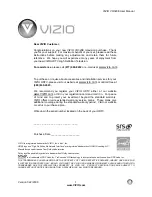 Предварительный просмотр 1 страницы Vizio VO320E User Manual