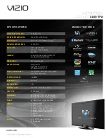 Vizio XVT473SV Specifications preview