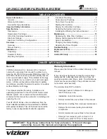 Preview for 2 page of Vizion UF-216CC Owner'S Manual