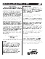 Preview for 2 page of Vmar DEHAVILLAND BEAVER 120 ARF Assembly And Operation Manual