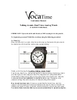 VocaTime Talking Atomic Dual Voice Analog Watch Instruction Manual preview