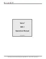 Preview for 1 page of Vocia WR-1 Operation Manual