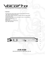 Предварительный просмотр 1 страницы VocoPro AVC-800 Owner'S Manual