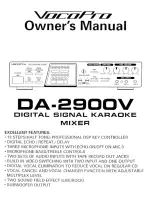 VocoPro DA-2900V Owner'S Manual preview