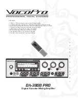 Предварительный просмотр 1 страницы VocoPro DA-3808 PRO Owner'S Manual