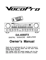 Предварительный просмотр 1 страницы VocoPro DA-4080FX Owner'S Manual