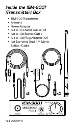 Предварительный просмотр 12 страницы VocoPro IEM-900R Owner'S Manual