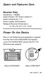 Предварительный просмотр 15 страницы VocoPro IEM-900R Owner'S Manual