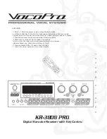 Предварительный просмотр 1 страницы VocoPro KR-3808 PRO Owner'S Manual