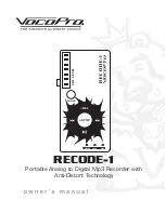 Preview for 1 page of VocoPro RECODE-1 Owner'S Manual