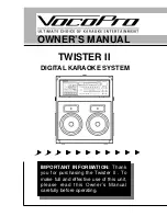 Предварительный просмотр 1 страницы VocoPro Twister II Owner'S Manual