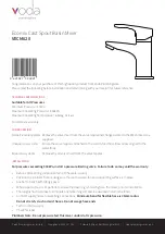 Voda Plumbingware Ecomix VECM020 Quick Start Manual preview
