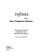 Предварительный просмотр 1 страницы Vodavi Infinite 816 Installation And Maintenance Manual