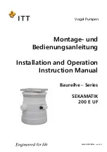 Vogel Pumpen SEKAMATIK 200 E UF Installation And Operation Instruction Manual предпросмотр