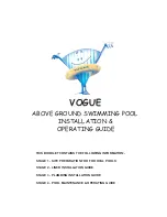 Vogue ABOVE GROUND SWIMMING POOL Operating Manual preview