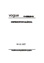 Preview for 1 page of Vogue RH.VG.600T Installation Manual