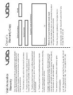 Предварительный просмотр 7 страницы Void ARCLINE 6 Owner'S Manual