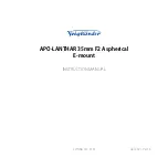 VOIGTLANDER APO-LANTHAR 35mm F2 Aspherical Instruction Manual preview