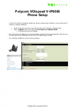 Preview for 1 page of VOIspeed Polycom V6060 Setup