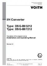 Preview for 1 page of Voith 9 186826 0 Installation And Operating Manual