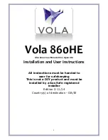 Vola 860HE Installation And User Instructions Manual preview