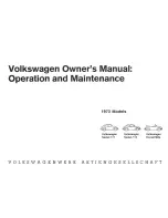 Предварительный просмотр 1 страницы Volkswagen 1973 Convectible Owner'S Manual