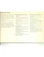 Предварительный просмотр 16 страницы Volkswagen 1974 Karmann Ghia Owner'S Manual