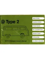 Предварительный просмотр 1 страницы Volkswagen 1979 Type 2 Owner'S Manual