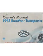 Предварительный просмотр 1 страницы Volkswagen 1993 Eurovan Owner'S Manual