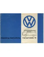 Volkswagen Campmobile 70 Operating Instructions Manual preview