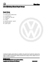 Предварительный просмотр 2 страницы Volkswagen CC 2012 Workshop Manual