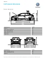 Volkswagen golf cabriolet Dimension Manual предпросмотр