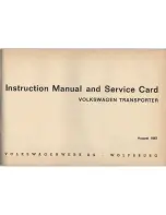 Предварительный просмотр 3 страницы Volkswagen TRANSPORTER 1967 Instruction Manual