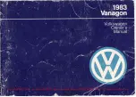 Предварительный просмотр 1 страницы Volkswagen Vanagon 1983 Owner'S Manual