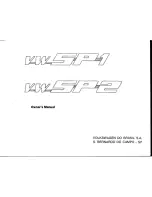 Предварительный просмотр 2 страницы Volkswagen VW-SP/1 Owner'S Manual